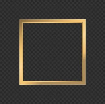 Simple Gold Square Frame Border Stock Illustration