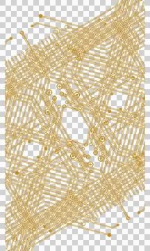 Simple gold technology circuit pattern transparent PNG Stock Photos