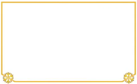 Simple golden frame with two corner element snowflake. New year and Christmas Stock Illustration