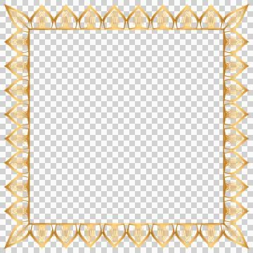 Simple Golden Rectangle Certificate Border Pattern Line Photo Frame Islamic イラスト素材