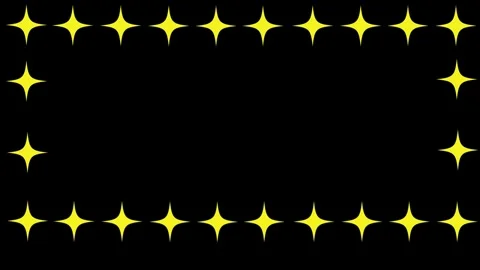 Simple Golden Star Sparkle Frame on a Black Background Stock Footage 322791685
