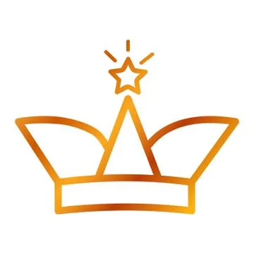 Simple Golden Vector Icon Outline Style, Crown for part Of logo or other rela Stock Illustration