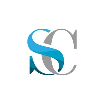 Simple good initial SC Letter logo design vector graphic concept illustration Stock Illustration