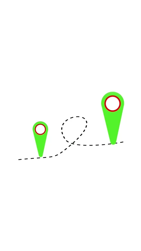 Simple gps route animation location pin direction line path vertical video... Stock Footage 321628090