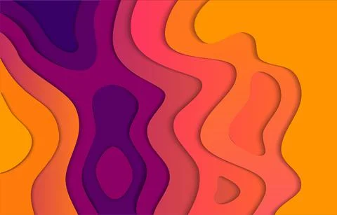 Simple Gradient Backgound Papercut Concept Stock Illustration