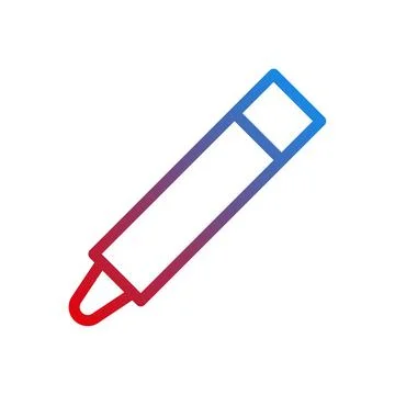 Simple Gradient Pencil Icon Isolated On White Background Stock Illustration