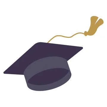 Simple graduation cap. Academic cap. University education hat illustration... Stock Illustration