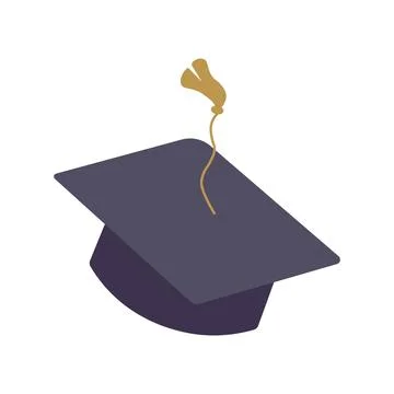Simple graduation cap. Academic cap. University education hat illustration... Stock Illustration