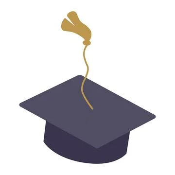 Simple graduation cap. Academic cap. University education hat illustration... Illustrazione stock