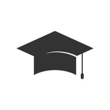 Simple Graduation Cap Silhouette Design Stock Illustration