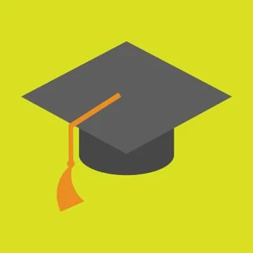 Simple Graduation Cap Vector Illustration Stock Illustration