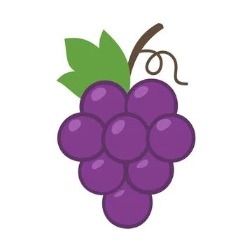 Simple Grape Fruit Icon Illustration Vector Template Stock Illustration