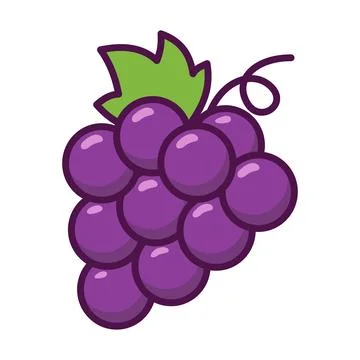 Simple Grape Fruit Illustration Vector Template Illustrazione stock