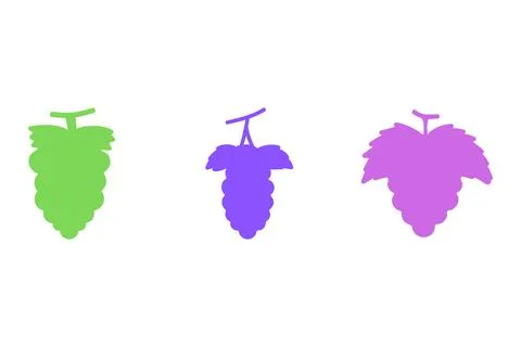 Simple grape illustration design set Stock Illustration
