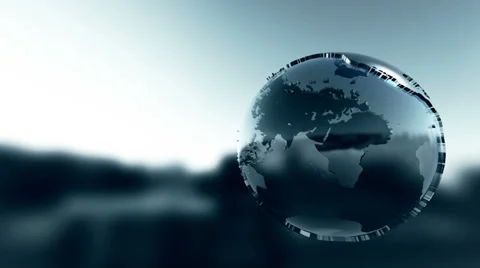 Simple graphic 3D globe Stock Footage 36580560