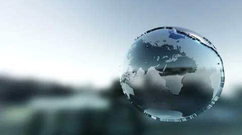 Simple graphic 3D globe Stock Footage 36580577