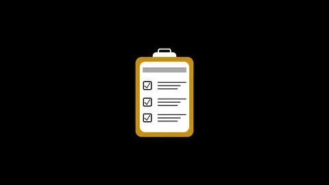 Simple graphic design presenting an orange clipboard with a short checklist.. Stock Illustration