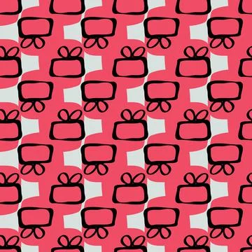 Simple graphic gift boxes seamless vector pattern Stock Illustration
