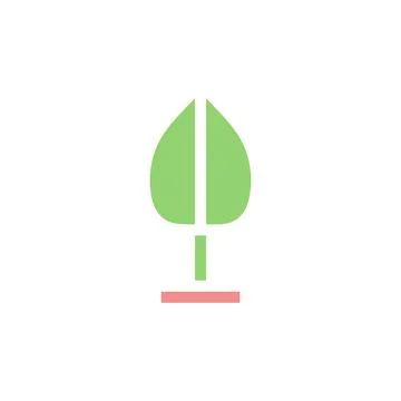 Simple Graphic of Green Tree with Red Base Vector 스톡 일러스트