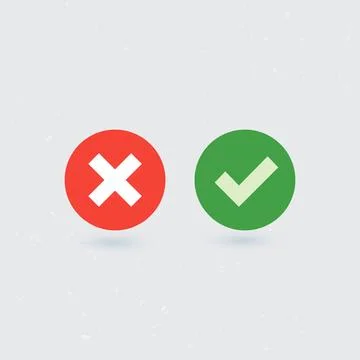 A simple graphic illustration of correct and incorrect symbols Stock Illustration