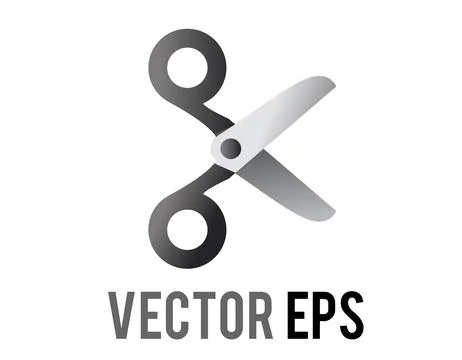 Simple graphic illustration of open scissors icon with a gradient effect Ilustração Stock
