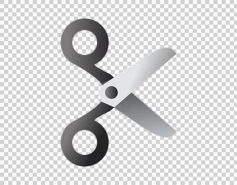 Simple graphic illustration of open scissors icon with a gradient effect Stock Illustration