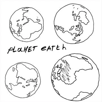 A simple graphic image of the planet earth. Stock Illustration