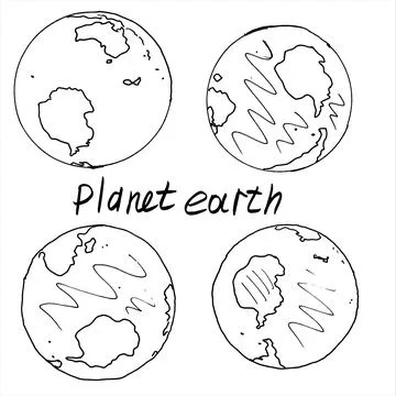 A simple graphic image of the planet earth. Stock Illustration