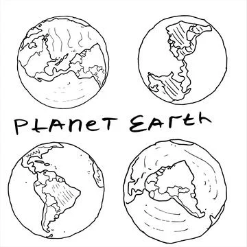 A simple graphic image of the planet earth. Stock Illustration