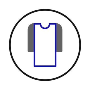 Simple graphic representation displaying a t-shirt icon with contrasting co.. Illustrazione stock