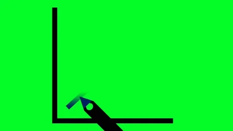 Simple graphics : the concept of pointing a graph up. The arrow line is blue Stock Footage 151685229