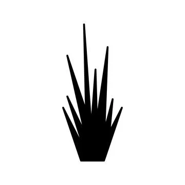 Simple grass icon solid design vector Illustrazione stock