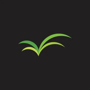 Simple grass symbol logo vector Stock Illustration