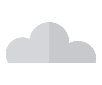 Simple Gray Cloud Shape with Subtle Gradient Illustrazione stock