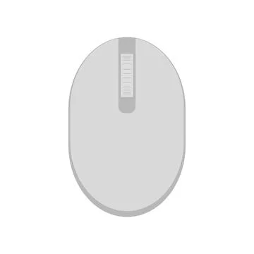 A simple gray computer mouse in the shape of an oval, with two keys and a wheel Illustrazione stock