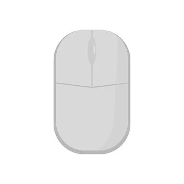 A simple gray computer mouse in the shape of a rectangle with rounded edges, two Stock Illustration