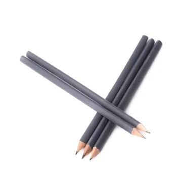 Simple gray pencils composition isolated Stock Photos