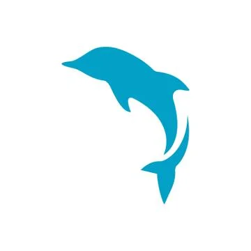 Simple great jumping dolphin logo design vector illustrations Stock Illustration