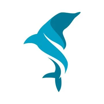 Simple great jumping dolphin logo design vector illustrations Stock Illustration