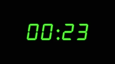 Simple Green and Black 30 seconds digital alarm clock countdown timer Vídeos de archivo 232972966