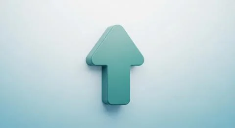 Simple green arrow pointing upward symbolizing growth progress direction su.. Stock Illustration