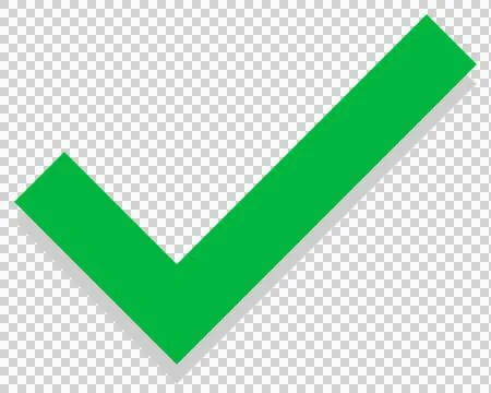 Simple green check mark with shadow Stock Illustration