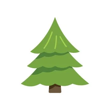 Simple green christmas tree standing up straight 스톡 일러스트