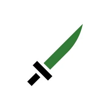 Simple Green Dagger Illustration on White Stock Illustration