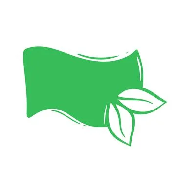 Simple green eco template for labeling natural products イラスト素材
