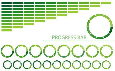 Simple green gradient progress bar, infographic Stockillustratie