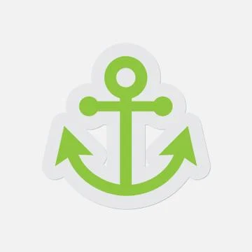 Simple green icon - anchor Stock Illustration