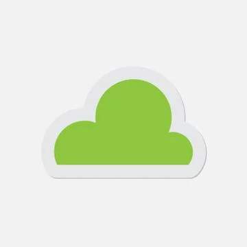 Simple green icon - cloud Illustrazione stock