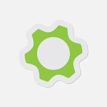 Simple green icon - cogwheel Stock Illustration