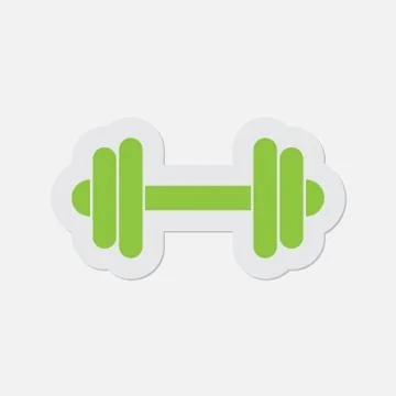 Simple green icon - dumbbell Stock Illustration